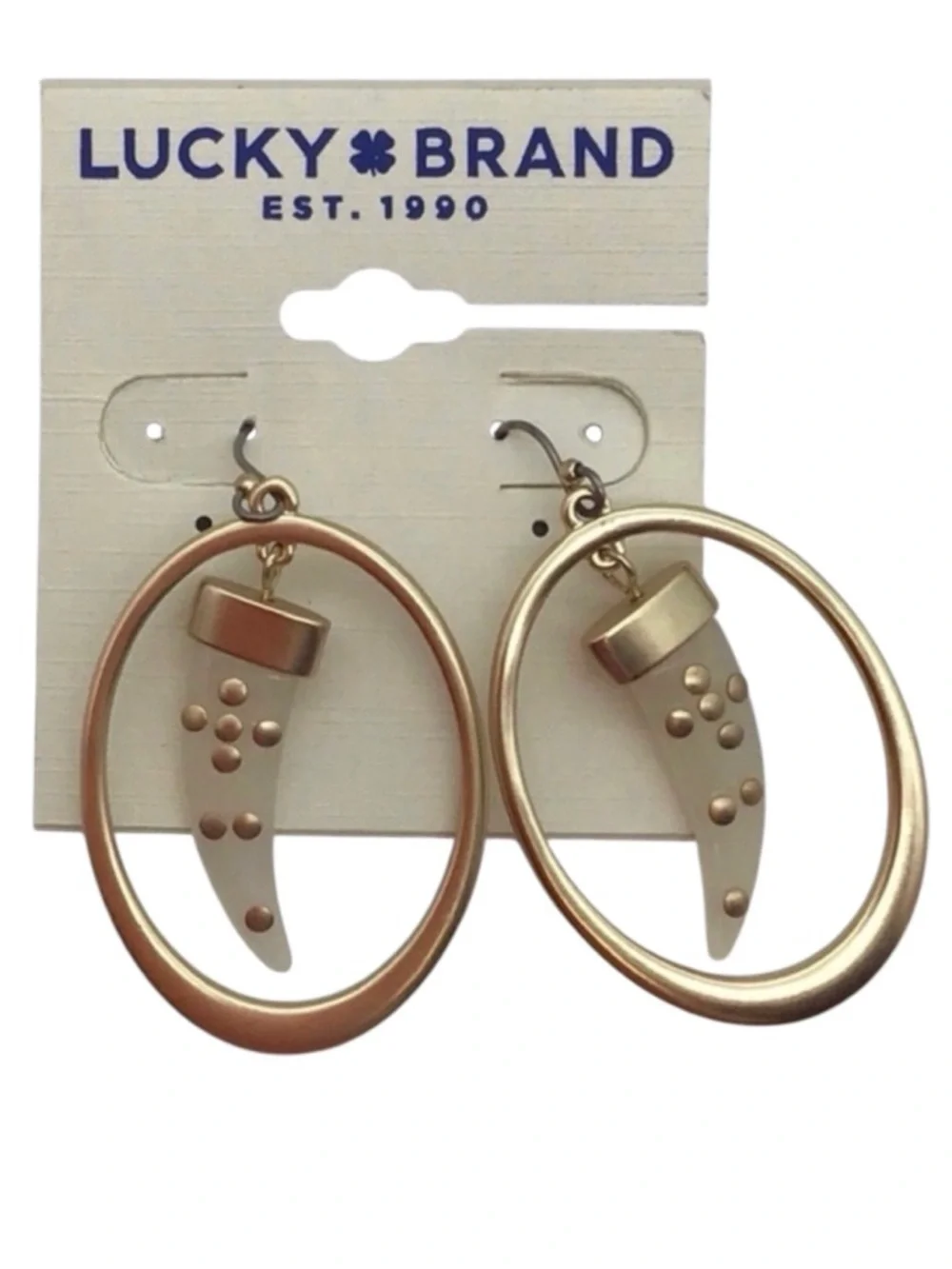 Lucky Brand Inlay Horn Orbital Dangle Earrings (NWT)